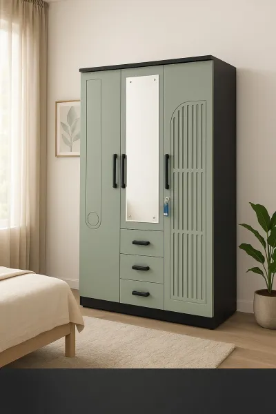 Modern Plywood Wardrobe with Mirror (DW03)