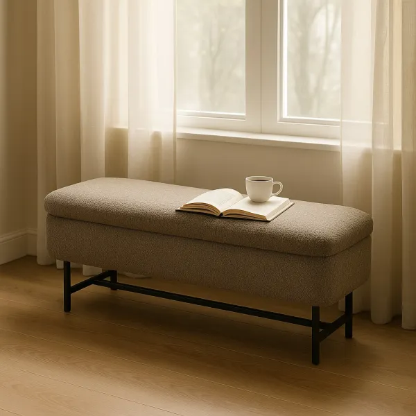 Modern Teak Wood Bench with Upholstery (DP01)