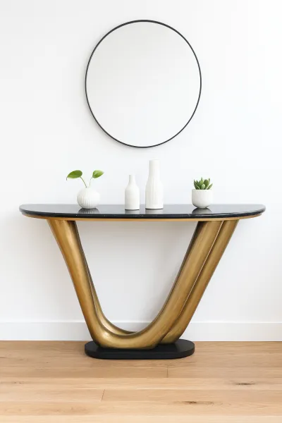 Modern Curved Mild Steel Console Table (DCO05)