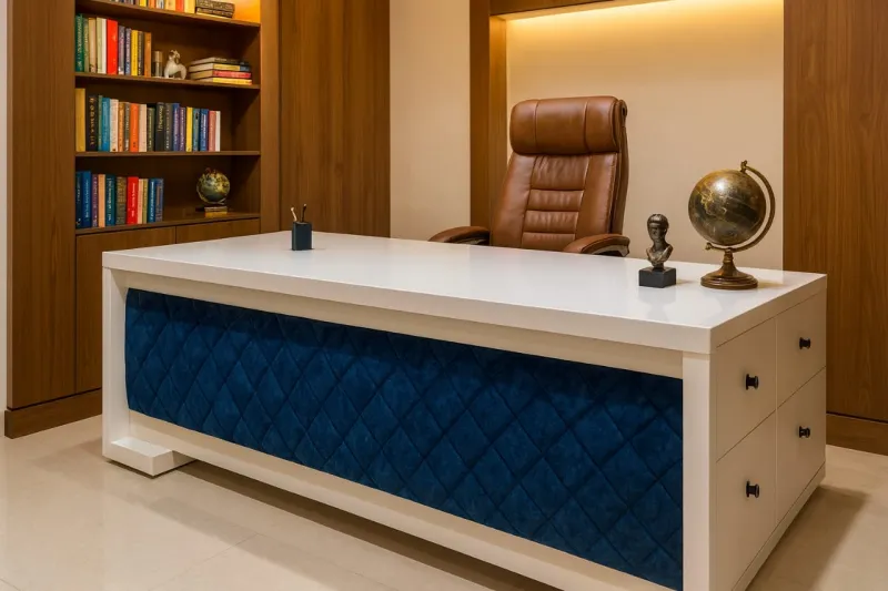 Modern Plywood Office Desk with Upholstery (DOFF04)