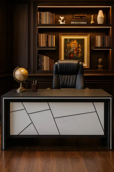 Modern Plywood Office Desk with Marble Top (DOFF08)
