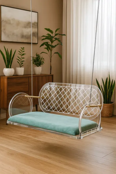 Modern Acrylic Swing with Upholstery (DJ04)