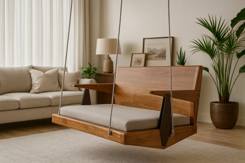 Modern Teak Wood Swing with Upholstery (DJ07)
