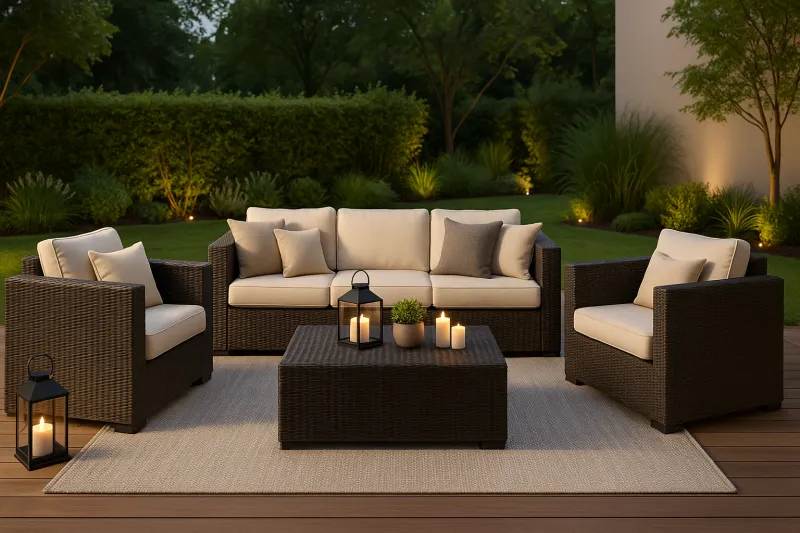 Elegant Mild Steel Outdoor Set with Upholstery (DOF03MS)