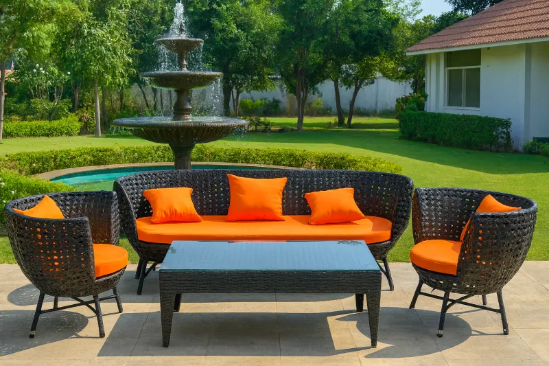 Modern Mild Steel Outdoor Set with Upholstery (DOF11MS)