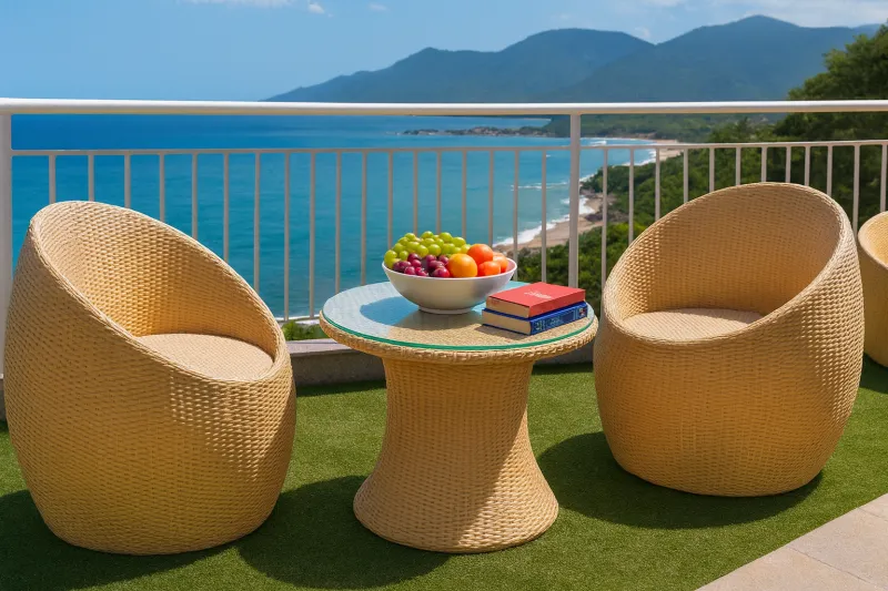 Woven Mild Steel Outdoor Set with Cane Work (DOF16MS)