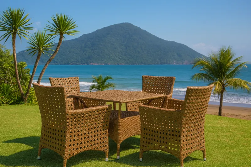 Elegant Mild Steel Outdoor Set with Cane Work (DOF17MS)