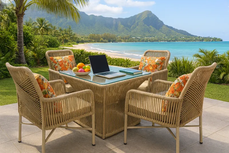 Sleek Mild Steel Outdoor Set with Cane Work (DOF25MS)