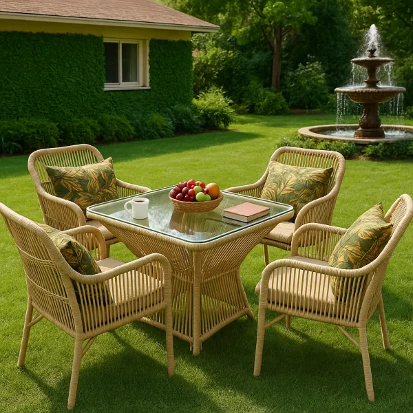 Elegant Mild Steel Outdoor Set with Cane Work (DOF33MS)