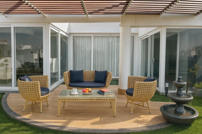 Elegant Mild Steel Outdoor Set with Upholstery (DOF35MS)