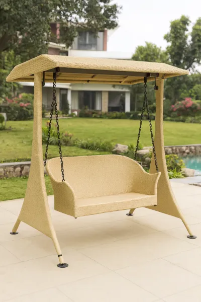 Traditional Mild Steel Outdoor Set with Cane Work (DOF44)