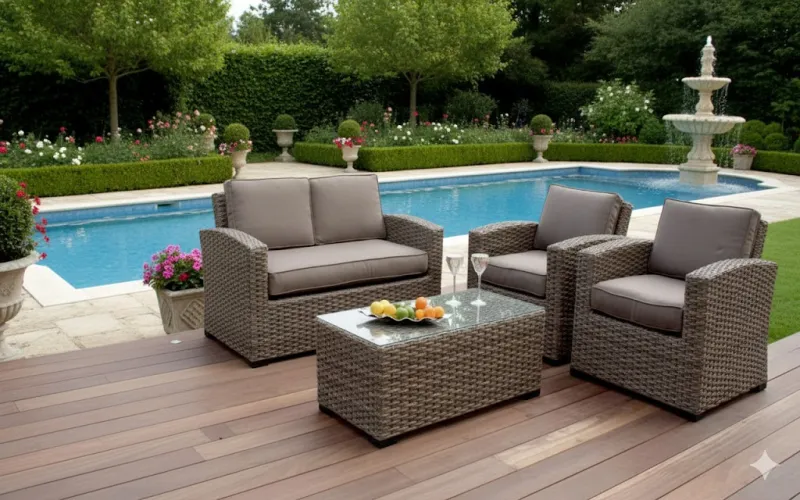 Elegant Aluminium Outdoor Set with Upholstery (DOF01AL)