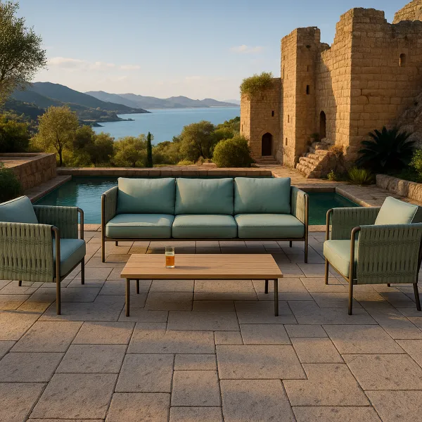 Contemporary Aluminium Outdoor Set with Upholstery (DOF03AL)