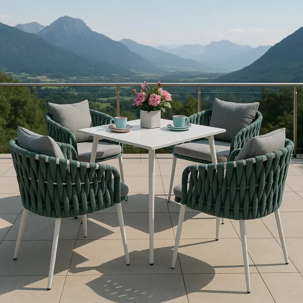 Modern Aluminium Outdoor Set with Cane Work (DOF07AL)