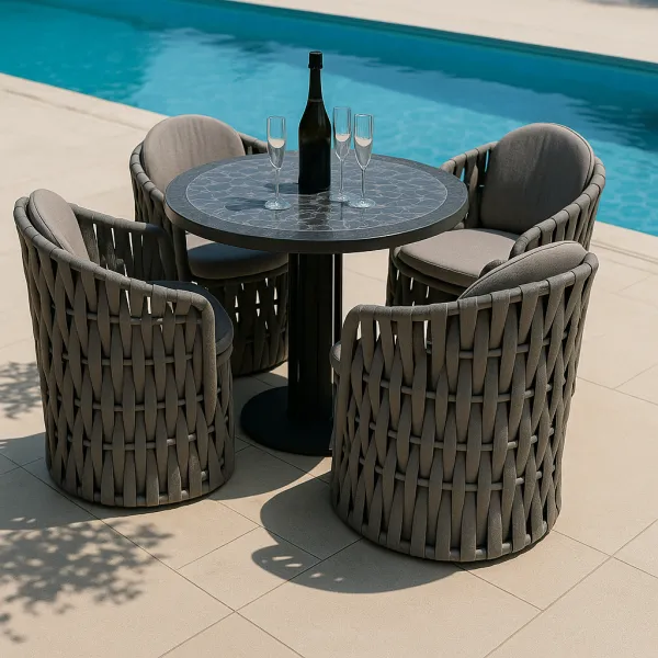 Contemporary Aluminium Outdoor Set with Cane Work (DOF09AL)