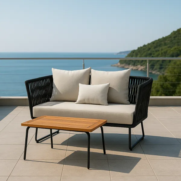 Woven Aluminium Outdoor Set with Upholstery (DOF10AL)