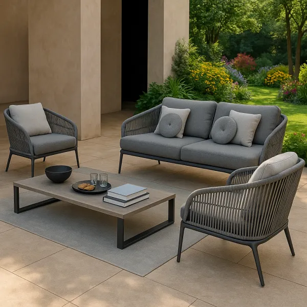 Modern Aluminium Outdoor Set with Upholstery (DOF19AL)