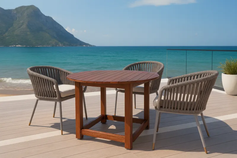 Contemporary Curved Aluminium Outdoor Set with Upholstery (DOF21AL)