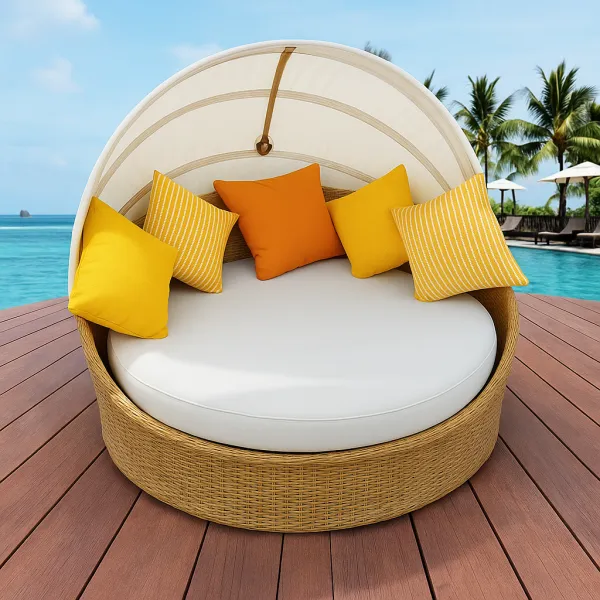 Contemporary Curved Aluminium Outdoor Set with Upholstery (DOF39AL)